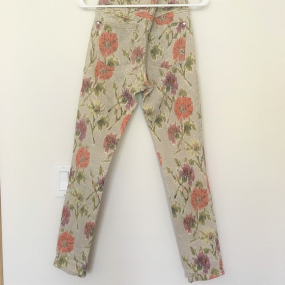 Anthropologie Jeans Mid-Rise Floral Pattern - Picture 3 of 3